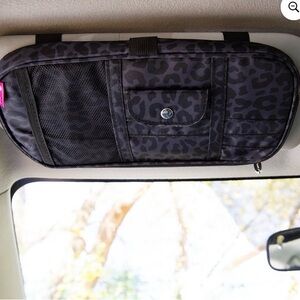 Miamica Black Leopard Car Sun Visor Organizer